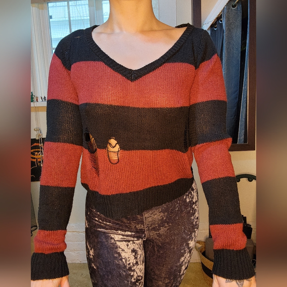 Red & black sweater